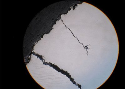 An example of Stress Corrosion Cracking in a steel in a high chloride environment